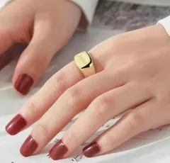 ゴールド スクエア フィンガーリング オープン フリーサイズ #C495-3