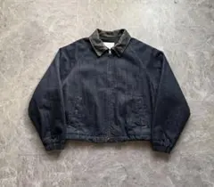 ZARA 短丈　襟レザー　デニムジャケット　完売品