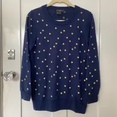 《美品》J.CREWレディース星柄刺繍クルーネックニット