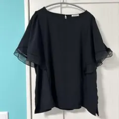 ハニーズ　ブラック フレアスリーブ ブラウスLL