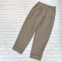 i044ストライプパンツ　カーキ　ヴィンテージ　古着