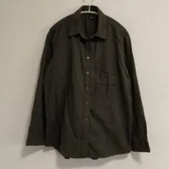 ユニクロ　フランネルシャツ　Lサイズ 深緑系