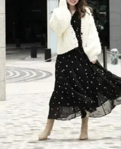 Apuweiser-riche フラワー刺繍ワンピース