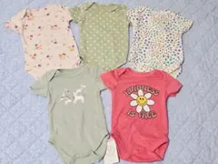3～6か月 ベビー用 半袖ロンパース5枚セット