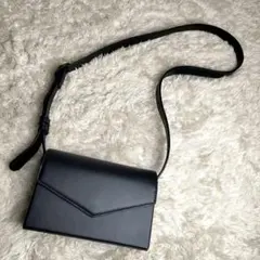 ZARA ザラ カメラバッグ ショルダーバッグ エンベロープ ハード 黒