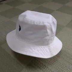 ポロ刺繍 ホワイト バケットハット
