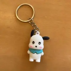 犬のキーホルダー 白・水色