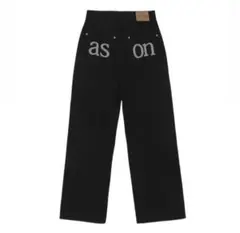 as"on アズオン SMOG WIDE PANTS ブラック 韓国 デニム