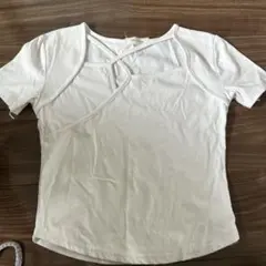 UNE MANSION ホワイト クロスデザイン 半袖Tシャツのサムネイル