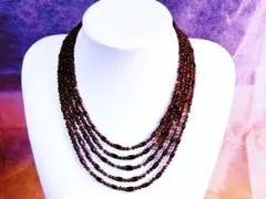 天然石アメジスト5連ネックレス