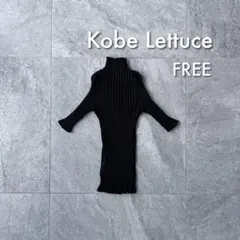 Kobe Lettuce ブラック リブニット ハイネック 半袖