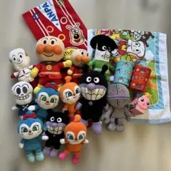 アンパンマン 各種ぬいぐるみ 新品未使用タオル コップセット