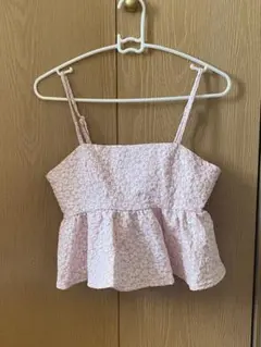 SHEIN フリル付きピンクビスチェ S
