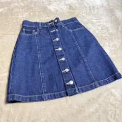ダークデニム ボタンフロント ミニスカート Mサイズ