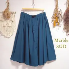 マーブルシュッド MarbleSUD コットンタックスカート 青のサムネイル