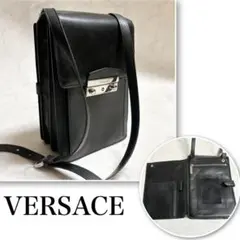 美品/機能性抜群】VERSACE 高級レザー ショルダーバッグ オーガナイザーのサムネイル