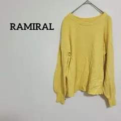 RAMIRAL 黄 長袖ニットセーター イエロー トップス 冬服 ライトイエロー