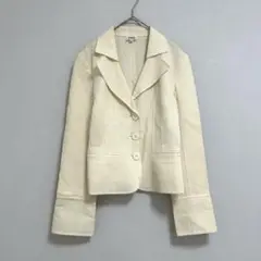 フォクシー FOXEY ウール テーラードジャケット ストレッチ 【M】 黄色