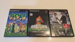PS2ソフト3本セット(ゴルフパラダイス、ウィニングイレブン9、劇空間プロ野球)