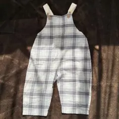 【futafuta】バースデイ チェック柄オーバーオール 90cm