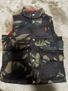 ポロラルフローレン迷彩柄 リバーシブルダウンベスト3T100㎝