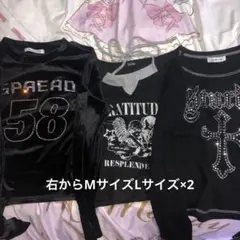 グランジ風海外風ピチトップス3セット