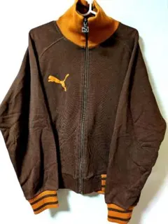 PUMA ブラウン ジップアップ ジャージ 90sトラックジャケット ハイネック
