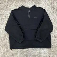 黒 ハーフジップ スウェット トレーナー