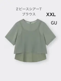 GU ２ピースシアーＴブラウス(半袖) 2XL