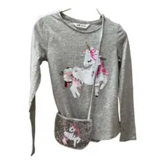 H&M ユニコーン　長袖カットソー　スパンコール　ポーチ付き