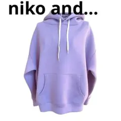 ニコアンド niko and… ダンボール パーカー L パープル系Mサイズ3