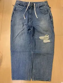 アナクロノーム ダブルニー デニム イージーパンツ 02】ダメージ加工 