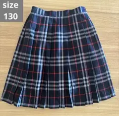 120サイズ】BURBERRYSノバチェックスカート ネイビー 紺色ウール 毛