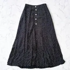 Spick & Span スクエアドット フレアロングスカート スピック 黒のサムネイル