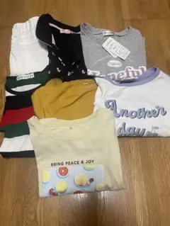 GU 150cm Tシャツとホワイトパンツセット