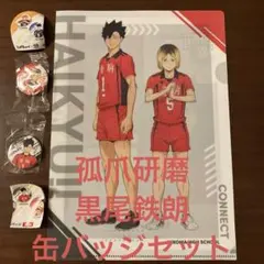 ハイキュー‼︎ くら寿司　缶バッジ　クリアファイル　孤爪研磨　黒尾鉄朗　音駒
