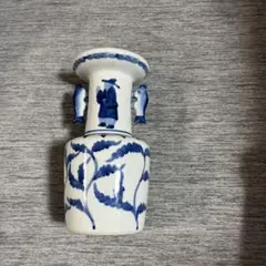大明弘治年製　壺　花入　染付　中国　双耳盤口瓶　清朝　高さ約35.5cm Amazon.co.jp: 中国花瓶 大明弘治年製 ドラゴン不死鳥貴族 黄釉
