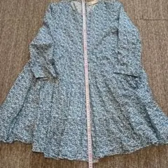 ZARA 花柄 七分袖 ひざ丈　ミニ　ワンピース　ブルー　ザラ　チュニック