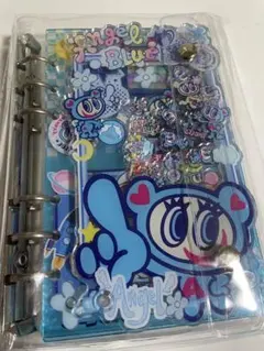 エンジェルブルーA6シャカシャカノート☆シール帳 カバーとクリアポケット25枚付