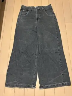BLESS Ü wrinkle crack baggy denim ネイビー