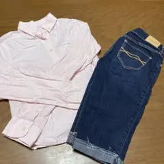 値下げ　abercrombie kids 長袖シャツ　デニムパンツ　子供用のサムネイル