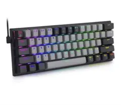 e元素ゲーミングキーボード赤軸を採用テンキーレスUS英語配列 有線61キーLEDのサムネイル