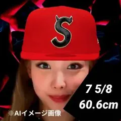 ⭕シュプリーム デビル Sロゴ ニューエラ レッド 7 5/8 60.6cm