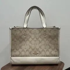 COACH コーチ ハンドバッグ 2WAY ショルダーストラップ付 ホワイト