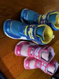 アンパンマンスノーブーツ青.ピンク14cm.15cm 2足まとめ売り