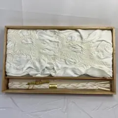 和装小物　帯揚げ・帯締め 白 セット2点 逸品 礼装 絹100% 現状品