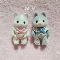 赤ちゃんフリルサロペット2着セット　花柄②桃色水色　ハンドメイド
