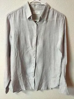 UNIQLO リネン グレー 長袖シャツ　Mサイズ