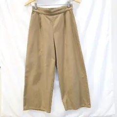 ワイドパンツ ベージュ キャメル M ウエストゴム