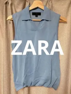 ZARA 水色 ノースリーブ トップス S